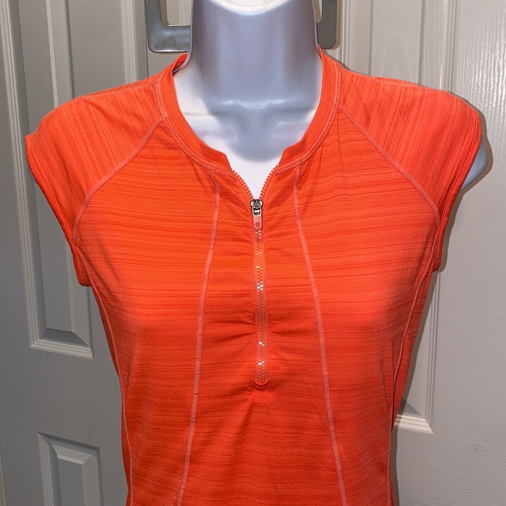 Women’s Athleta sleeveless bright neon orange workout shirt , size XS - Picture 2 of 10